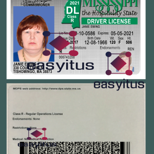 Mississippi Driving License PSD editable file