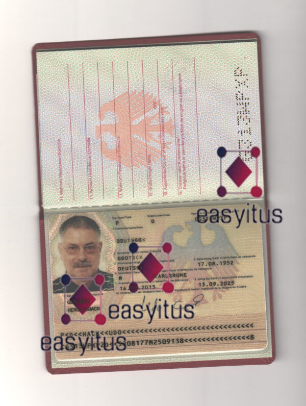 German Passport fully editable PSD file
