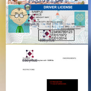Nevada driving license PSD fully editable