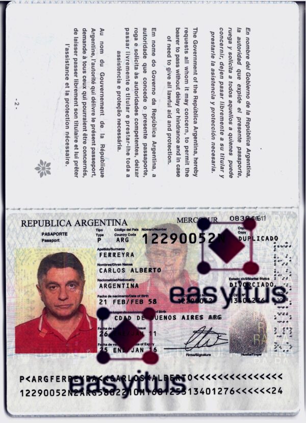 Argentina Passport fully editable PSD file