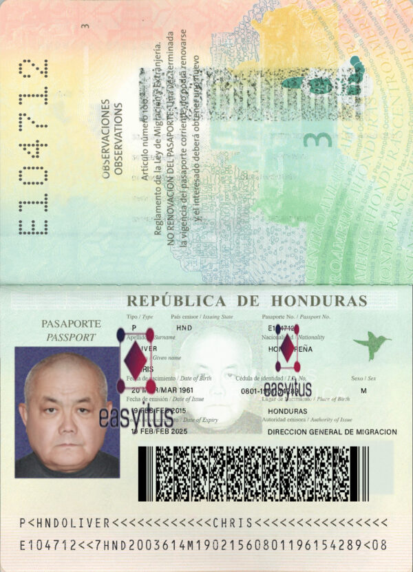 Honduras Passport fully editable PSD file