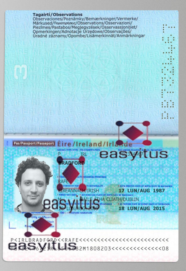 Ireland Passport fully editable PSD file