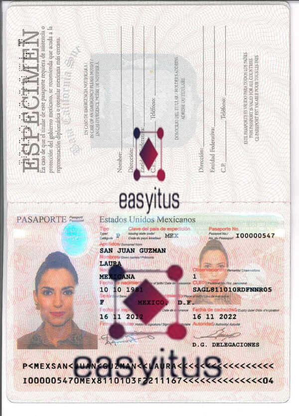 Mexico Passport fully editable PSD file